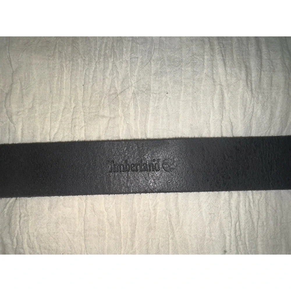 Timberland men's black 100% leather belt‎ with gunmetal color buckle size 36